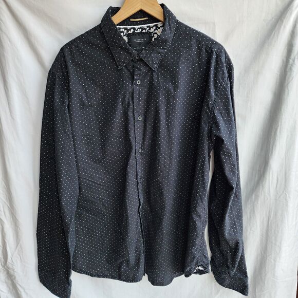 Cactus Man Ricky Singh XXL Black white dots Floral Flip Cuff Button Up LS Shirt - Picture 1 of 7